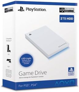 Seagate Game Drive for PS4/PS5 2TB, External HDD, USB 3.0, Officially Licensed, Blue LED, incl 2 weeks Playstation+ (STLV2000202)
