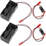 EMSea 4Pcs Cell AA Battery Container & On Off Switch Compatible with HSP RC 1/10 1/8 Car AA Battery Case Battery On/Off Power Switch