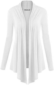 WSK850 Womens Draped Open- Front Cardigan XXXL White