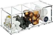 Coffee Capsule Holder Acrylic Box K Cup Holder Coffee Pod Storage Clear 4 Compartment with Lid Organizer Coffee Bar Accessories