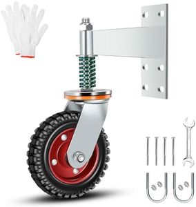 8 Inch Heavy Duty Fence Gate Wheel 600lb Capacity for Metal Tube Gates with 360 Degree Rotation Spring Loaded Caster Includes Screws and Screwdriver Durable Wheel for Smooth Gate Operation (Silver)