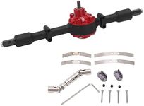 Nimomo Rear Bridge Axle, Metal RC Housing Rear Bridge Axle with Drive Shaft for WPL D12 RC Car Upgrade Parts Accessories (Black red)