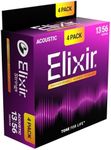 Elixir® Strings Phosphor Bronze Acoustic Guitar Strings with NANOWEB® Technology, Medium (.013-.056) - Amazon Exclusive 4 Pack
