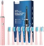 Sonic Electric Toothbrush for Adults and Kids - Sonic Toothbrush with 8 Duponts Toothbrush Heads, 3 Hours Fast Charge for 120 Days, 5 Modes and 2 Minutes Timer
