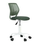 Homy Casa Desk Chair Linen Fabric Seat Ergonomic Swivel Task Chair without Armrest Adjustable Height Office Chair Home Office for Kids Teens, Dark Green