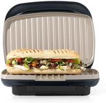 Salter Marino Health Grill - Smokeless Electric Griddle, Indoor Panini Press, Removable Drip Tray, Non-Stick Plates, Healthy Cooking With Little To No Oil, Automatic Temperature Control, Blue Grey