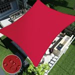 ECOOPTS 12'x12' Waterproof Sun Shade Sail Rectangle Canopy Cover UV Blockage for Outdoor Patio Pergola Backyard Garden (Red)