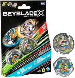 Hasbro Beyblade X Bite Croc 3-60LF and Sting Unicorn 4-60P Spinning Top Dual Pack, Set