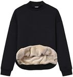 Yeokou Women's Winter Casual Sherpa Fleece Lined Jacket Mock Neck Pullover Sweatshirt(#3Black-S)