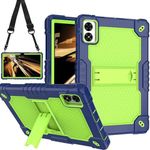 Doemoil Case for VORTEX ZTAB10/Vortex T10M PRO 10.1 inch Tablet Hybrid Shockproof Firendly Case Built in Kickstand Shoulder Strap for VORTEX ZTAB 10/Vortex T10M PRO 10.1 inch Tablet (Navy Blue/Green)