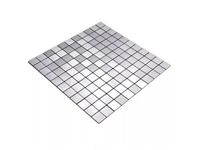 Ketumal Self-Adhesive Aluminum Mosaic Peel and Stick Metal Tiles 3D Wall Sticker Panel Backsplash for Kitchen & Bathroom (12"x12") (Silver, 1)