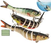 Fishing Lures for Bass, Trout & Crappie – 3 Pack Lifelik Slow Sinking Glide Lifelike Bait, Swim & Crank Baits for Saltwater & Freshwater – Fishing Gifts for Men