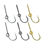 Fish Hook Hat Clip Gold Hats Pins Decal 6 PCS Hat Clip Hat Fishing Hook Hat Pin for Men Fishing Hat Hook Tie Clasp Fishing Hooks Hat Pins, Gold, Black, Silver