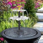 Solar Water Pump with 2.5W Solar Panel Solar Powered Fountain Water Pump with 6 Nozzles and 7.6Ft Power Cord DIY Solar Fountain Pump Kit Elegant Water Feature for Bird Bath Fish Tank Pond