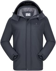 CAMEL CROWN Men's Mountain Ski Snow Jacket Waterproof Winter Coat Snowboarding Windbreaker Windproof Warm Hooded Snow Coat Grey XL
