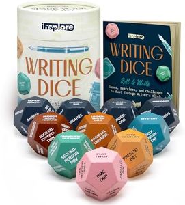 Insplore 12-Sided Writing Dice – Giftable Creative Writing Tool for Beating Writer's Block - 120 Inspiration Prompts Plus Fun Games and Challenges - Great Gift for Teen and Adult Authors