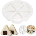 heylad 1* onigiri mold, onigiri maker shake sushi making kit for kids lunch bento and family DIY (White, Onigiri Mold)