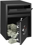 Depository Drop Safe, Deposit Cash Lock with Electronic Keypad Combination & Key Backup