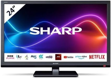 SHARP 1T-C24EE7KC2FB 24” Inch Smart HD Ready LED TV With DTS Virtual:X, Dolby Digital/Dolby Digital+, 3 HDMI ports, 2 USB ports, Build in WiFi, Netflix, Prime Video, YouTube, Black