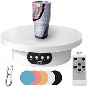 Remote Control Motorized Rotating Display Stand for Epoxy Glitter Tumbler, Cup Display Turner, 360 Electric Rotating Photography Turntable for Crafts Jewelry Display, Motorized Lazy Susan