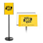 HANPIU Sign Holder 8.5 x 11 Inch Poster Sign Stand - Rotating Display Sign Holders Stand for Business Supermarket Promotions Advertising Signs Holder Floor Stand Adjustable Sign Display Stand Vertical and Horizontal View