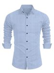 JP CREATION Men's Popcorn Fabric Regular Fit Casual Shirt (in, Alpha, M, Mens, Sky)