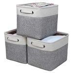 Kntiwiwo Foldable Storage Bin 12" x 10" x 9.5" Collapsible Basket Cube Storage Organizer Bins with Dual Carry Handles for Home Closet Nursery Drawers Organizer, Set of 3