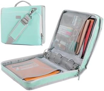 HINOOR 2 Inch 3-Ring Zipper Binder with Shoulder Strap, O-Ring Zip Up Binder with 500 Sheet Capacity, Compatible with 13" MacBook/Tablet, for School, Office (Light Blue)