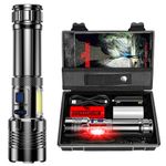 Shadowhawk Torch Lights Rechargeable, Led Torch Light High Power 10000 Lumen, XHM77.2 Long Distance Flash Light Charging Torchlight, Powerful 7 Light Modes Flashlight for Trekking Hunting Emergency