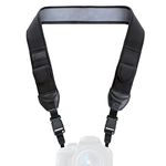 USA GEAR TrueSHOT Camera Strap with Black Neoprene Pattern, Accessory Pockets and Quick Release Buckles - Compatible with Canon, Nikon, Sony and More DSLR, Mirrorless, Instant Cameras