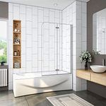 900x1400mm Easy Clean 180 Degree Hinged 2 Fold Folding Shower Bath Screen Reversible Glass Panel