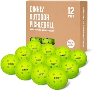 Dinkly Pickleball Balls, Outdoor Pickleballs USAPA Approved, Enhanced Durability Pickle Ball with Roto-Molded & Seamless Design, 40 Holes Green Pickleballs for Beginners Professionals, 12 Pack