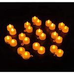 SATYAM KRAFT 12 Pcs Flameless and Smokeless Decorative Acrylic Candles Transparent Led Tea Light Candle for Gifting, House, Diwali, Anniversary, Home Decor (Yellow, 5 cm)