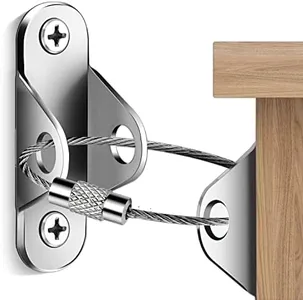 Ougourim Furniture Anchors (10 Packs) Anti Tip Furniture Anchors for Baby Proofing, Furniture Wall Anchor Earthquake Straps for Furniture Dresser Wall Safety Anchor Furniture Fasteners to Wall, Silver