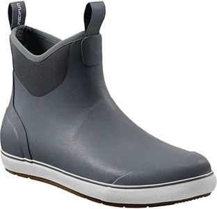 Piscifun Men’ s Deck Boots, Waterproof Fishing Rain Boots, Anti-Slip Rubber Boots with Breathable Neoprene Lining, Grey,7