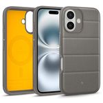 CASEOLOGY by Spigen Athlex Mag for iPhone 16 Case [Sandstone Texture for Anti-Scratch] Magnetic Military Grade Drop Protection Back Cover Case for iPhone 16 (TPU | Active Gray)