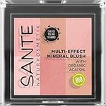 SANTE Naturkosmetik Multi-Effect Mineral Blush 01 Coral Blush, 6 Colour Shades for a Natural Radiant Glow and a Fresh Complexion, with Valuable Organic Extracts, Natural, Vegan, 8 g