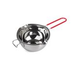 Double Boiler Pot with Heat Resistant Handle I Stainless Steel Melting Bowl I for Chocolate, Candy, Cheese, Butter and Candle Wax Making I Silver (SS 304)