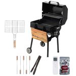 Finiky New Flame Master Pro Premium BBQ Grill for Indoor & Outdoor Cooking| Traveler Compact Foldable Tandoor Charcoal Barbeque Grill Set| Free Stand, Portable, Easy Assembly- (Black)