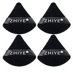 ZHIYE 4pcs Triangle Powder Puffs, Reusable Face Makeup Puff, Multifunctional Facial Makeup Tool Wet, Dry Dual-Use Makeup Sponge for BB CC Cream Liquid Foundation(BLack)