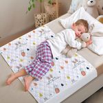 By Kii Mattress Waterproof Protector Pad With Wings, Tuck in, Reusable, Kids, Children's & Toodlers Bed Wetting Protector (Single Beds & Cot Beds) (Bunny Design)