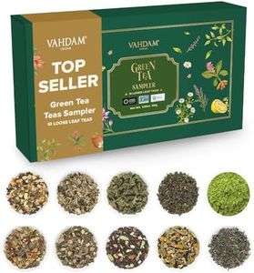 VAHDAM, Assorted Green Tea Loose Leaf Tea Gift Set for Mom | Mother’s Day Gift (10 Flavors) Gift Ideas for Women | Exotic Himalayan Green Tea Blends | Resealable Ziplock Pouch