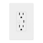 BN-LINK Smart Electrical Outlet with 2 Controlled Plugs and Type-C Charging, in-Wall Smart Wi-Fi Outlet with Voice and APP Remote Control, Compatible with Alexa and Google Assistant, 2.4GHz Wi-Fi Only