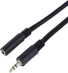 PremiumCord Extension Jack Cable 3.5 mm Length 10 m Jack 3.5 mm Male to Female Aux Headset Audio Extension Cable Shielded Colour Black