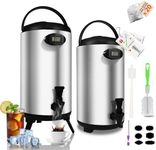 Insulated Beverage Dispenser 3.2 Gallon - Thermal Hot Beverage Dispenser for Parties, Hot Drink Container with Spigot for Water Coffee Tea Milk Cocoa, Silver, 2 Pack, Non-Electric,New