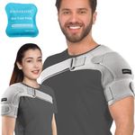 KONSEDIK Recovery Shoulder Brace for Men&Women,Shoulder Stability Supports,Adjustable Fit Sleeve Wrap,for Shoulder Injuries,Tendonitis,Dislocation,Torn Rotator Cuff,AC Joint Pain Relief (Gray,Medium)