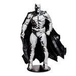 McFarlane Toys, 7-Inch DC Direct Black Adam Gold Label Batman Action (Line Art Variant) Figure with 22 Moving Parts, Collectible DC Black Adam Comic Figure with Unique Comic Book – Ages 12+