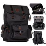 Langly Alpha Globetrotter XC Camera Backpack, Black/Brown, Large, Camera Backpack