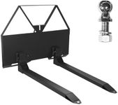 Towallmark Skid Steer Pallet Fork, 46” Quick Attach Mount Skid Steer Attachments with Hitch Ball, 2600 LBS Load Capacity Pallet Fork Frame with 46" Fork Blades for Tractors Loaders, Black