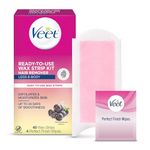 VEET® Professional™ Wax Strips, For Legs & Body, Sensitive Skin, With Almond Oil, 40 ct